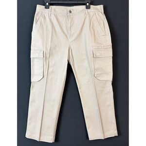 LL BEAN BeanFlex Classic Fit Cargo Pants Mens Khaki 34x29 (34x25) Stretch 518298